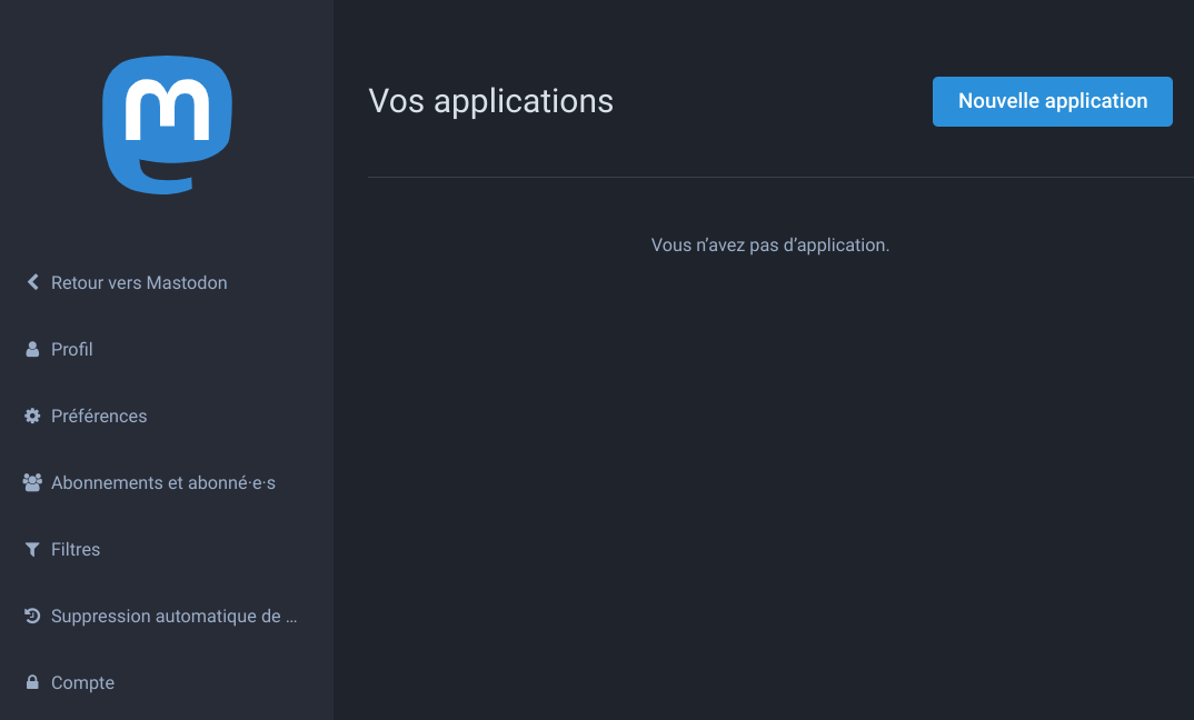 Création d'une application